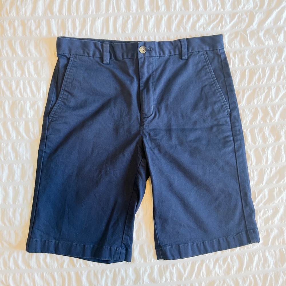 Boys Sz 16 Vineyard Vines Dark Blue/ Navy Flat Front Chino Shorts